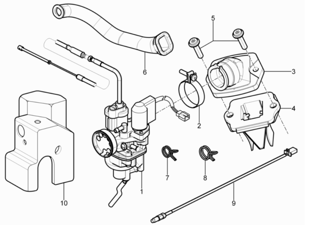 Carburateur Piaggio Typhoon 50 2 temps Euro 3 2011