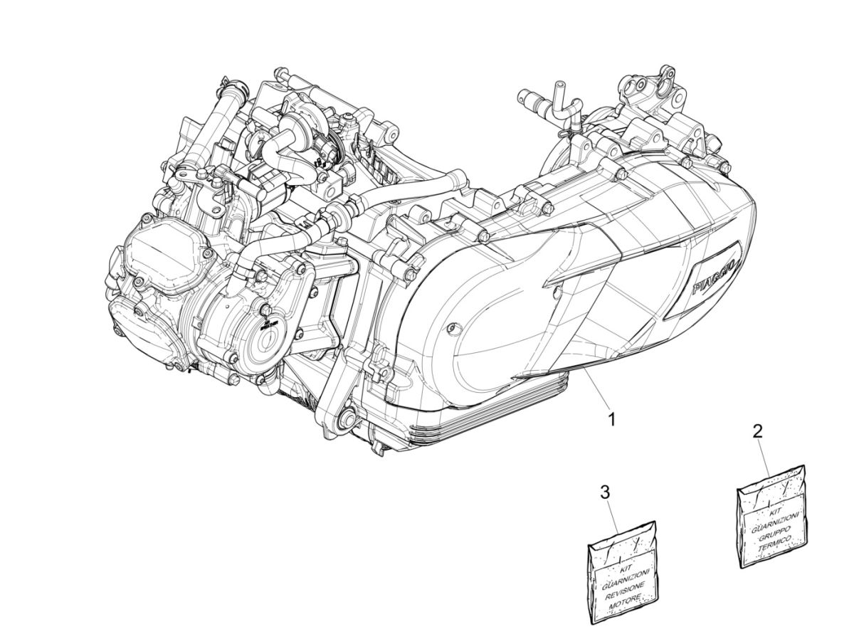 Moteur complet Vespa GTS 125 4 temps IE ABS Euro4 2016-2018