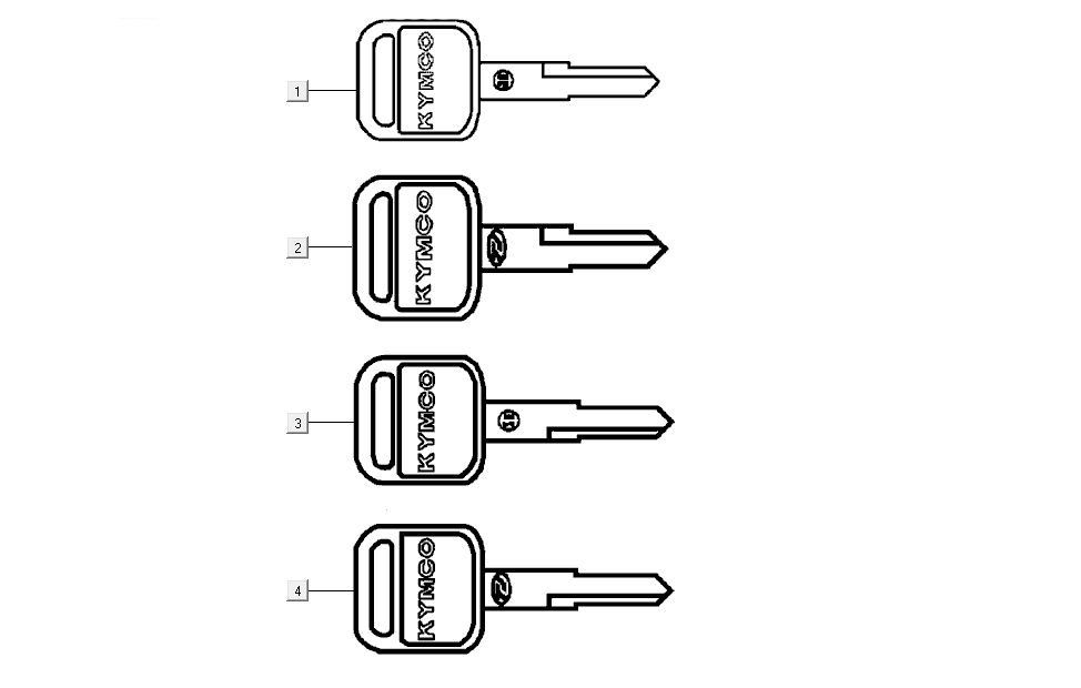 Clé de contact Kymco G-Dink 50 2T AC gris foncé