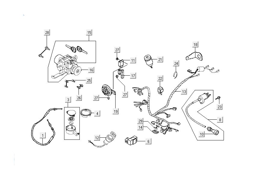 faisceau de câbles d'allumage Kymco Grand Dink 2 temps Silver