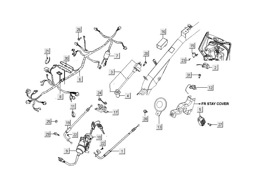 faisceau de câbles d'allumage Kymco People S 4 temps Matt grey