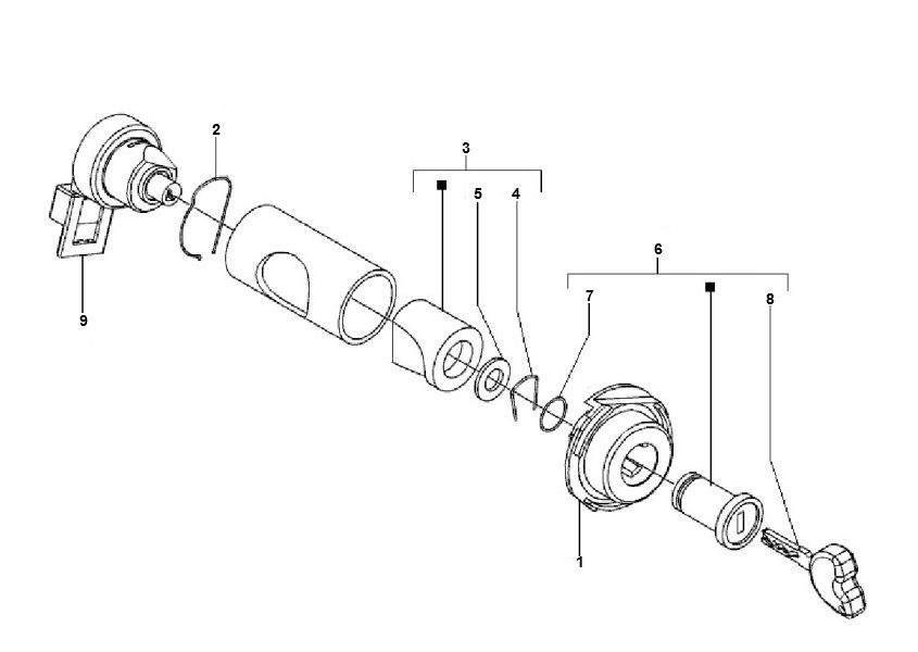 Commutateur d'allumage Vespa Lx 25 km 4 temps 2 soupapes
