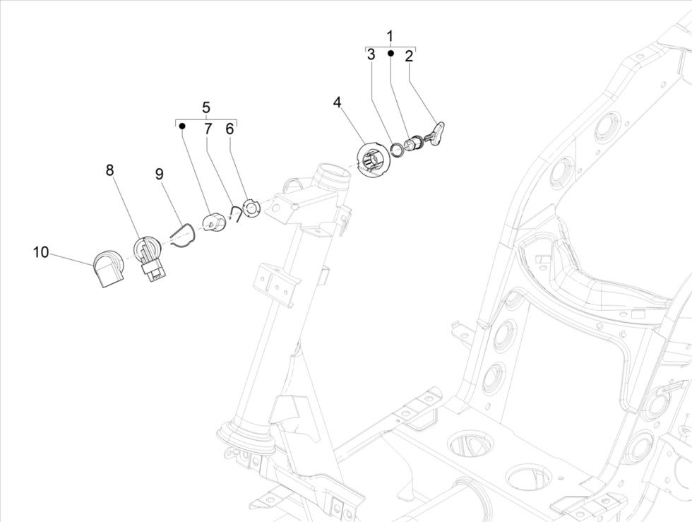 Verrou d'allumage Piaggo Zip 4 temps (injection euro5 IGET)