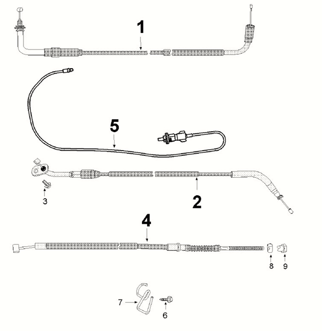 Câble de frein - Câble d’accélérateur - Câble de serrure de selle Peugeot Django 50 4T AC Euro 5