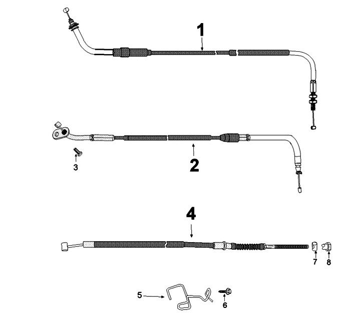 Controls and cables Peugeot Kisbee 2-takt