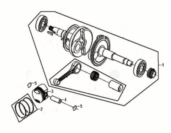 Crank shaft Sym Crox 50 E5
