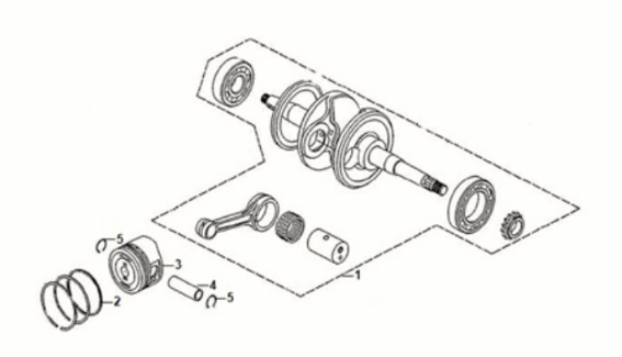 Crank shaft Sym Fiddle IV 125i AC CBS E5 2020-2021