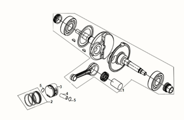 Crank shaft Sym Fiddle IV 125i LC ABS E5 2020-2021