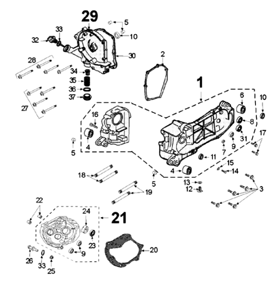 Carter moteur Django 50 4T Evasion