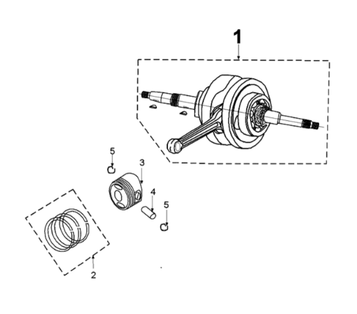 Crankshaft and piston Peugeot Django 125 EFI E4 2018-2020