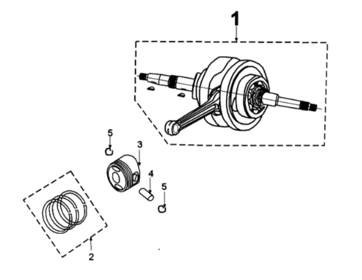 Crankshaft and piston Peugeot Tweet 125 EFI YO N SBC E4 2018-2020