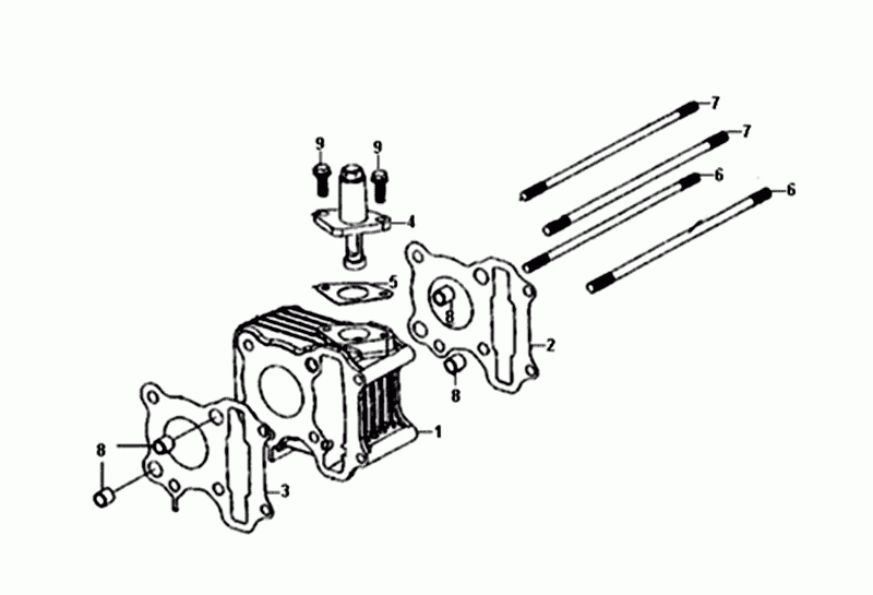 Cylindre - Joint de culasse - Joint de base de cylindre Sym Mio 50i 4T AC