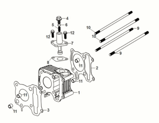 Cylindre Sym Mio 50I E5