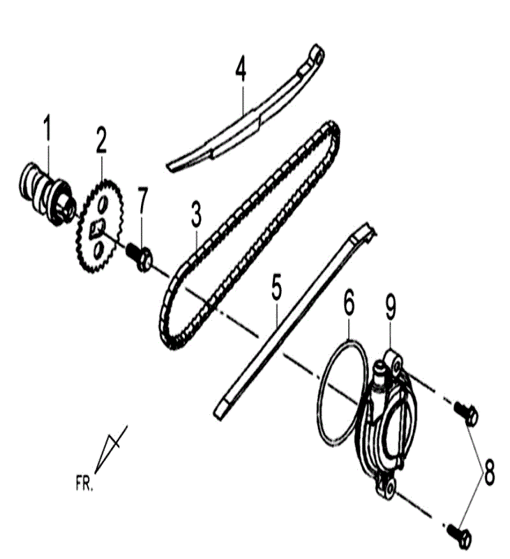 Classe de cache CamChain Sym Orbit II (WH8018P) blanche