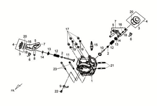 Cylinderkop KPL. Sym Crox 50 E3