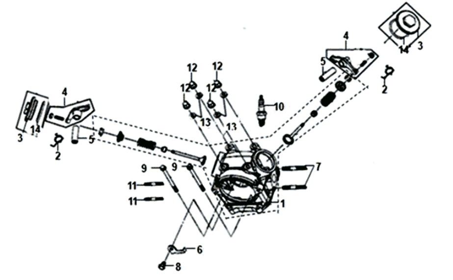 Cylinderkop KPL. Sym Fiddle II Euro 4