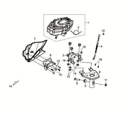 Dashboard - tellerkabel - draadboom Sym Crox 50 E3 BLAUW/GRIJS (BU-300S/GY-7450U)