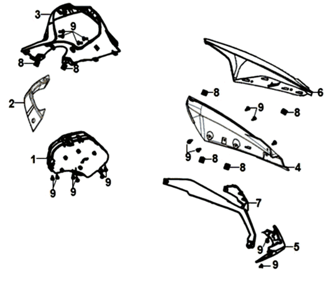 Tableau de bord/pare-brise Sym Jet 14 125I E4