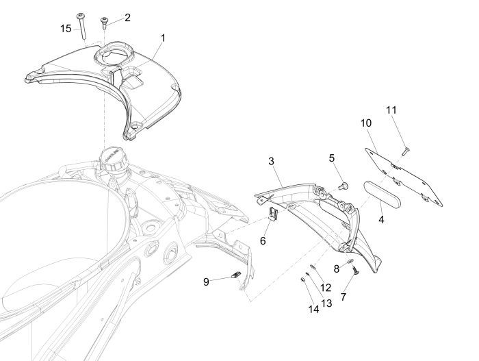Garde boue arrière Vespa Primavera 4 temps 4 soupapes bleu minuit 222