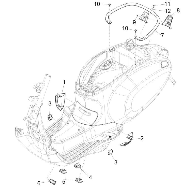 Capot latéral - Spoiler Vespa Primavera 125 4T 3V IE ABS