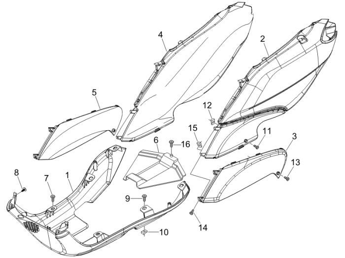 Spoiler inférieur Piaggio Fly 2 temps