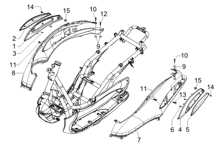 Protections latérales Piaggio Beverly 500 E3 2007-2012 noir 94
