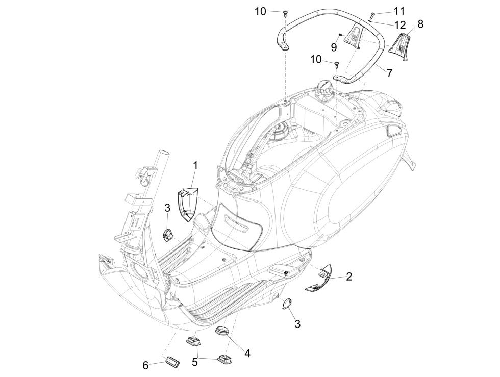 Couvercles latéraux Vespa Primavera 4 temps 3V (injection euro5 IGET)