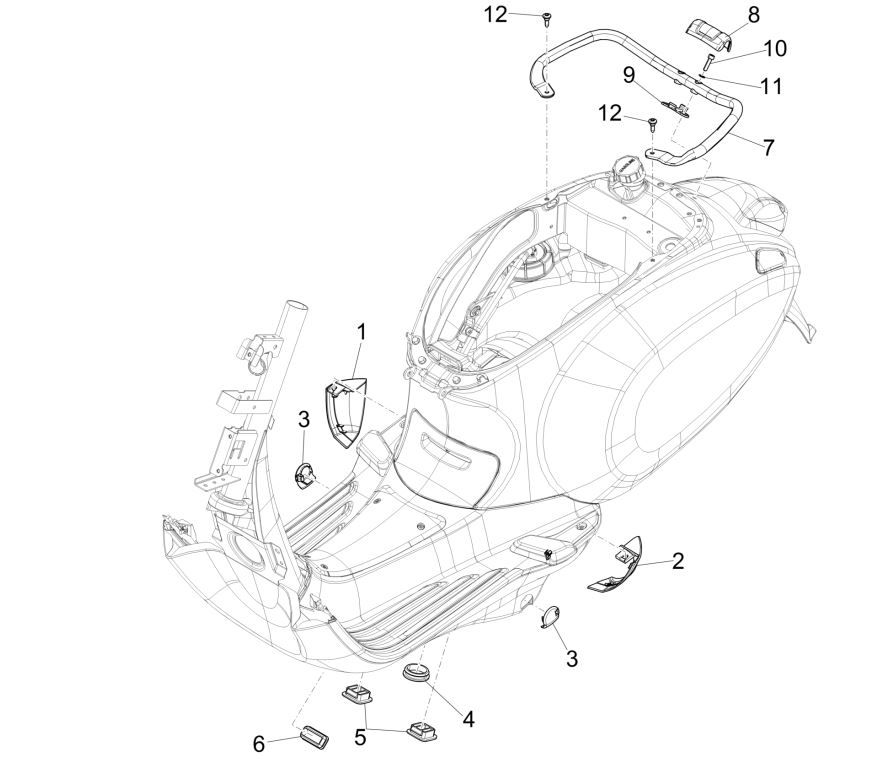 Caches latéraux - Spoiler Vespa Sprint 125 4T 3V IE ABS