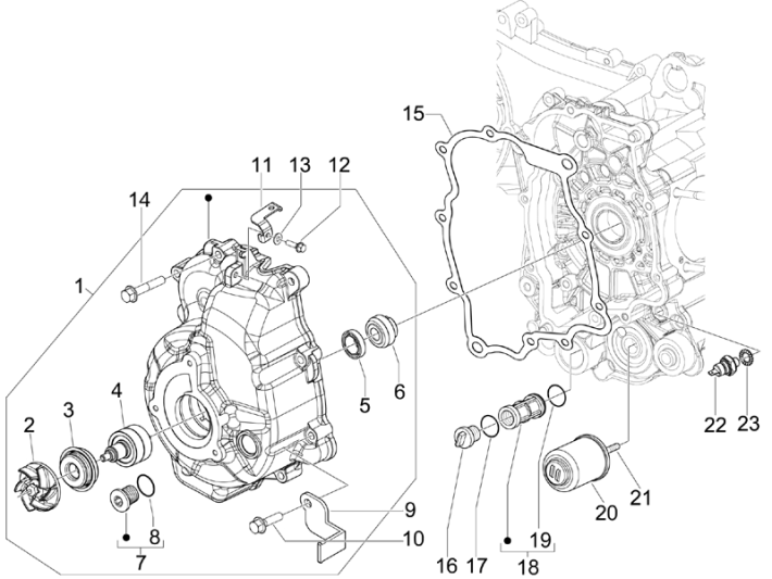 Couvercle volant magnétique Vespa GTS 300 ie 2008-2016 (avec et sans ABS)