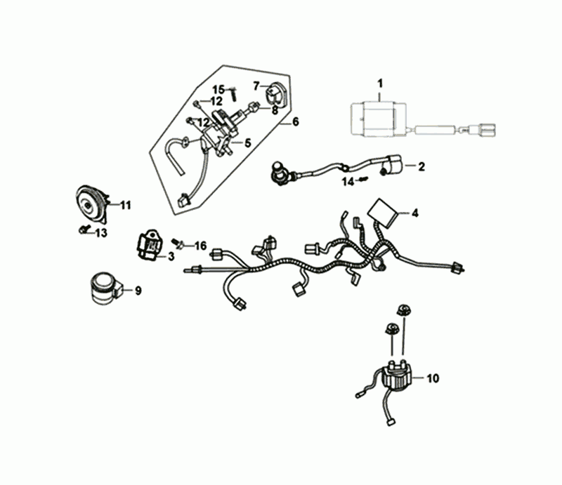 Faisceau de film Sym Allo Euro4 (BK-5560S) noir brillant