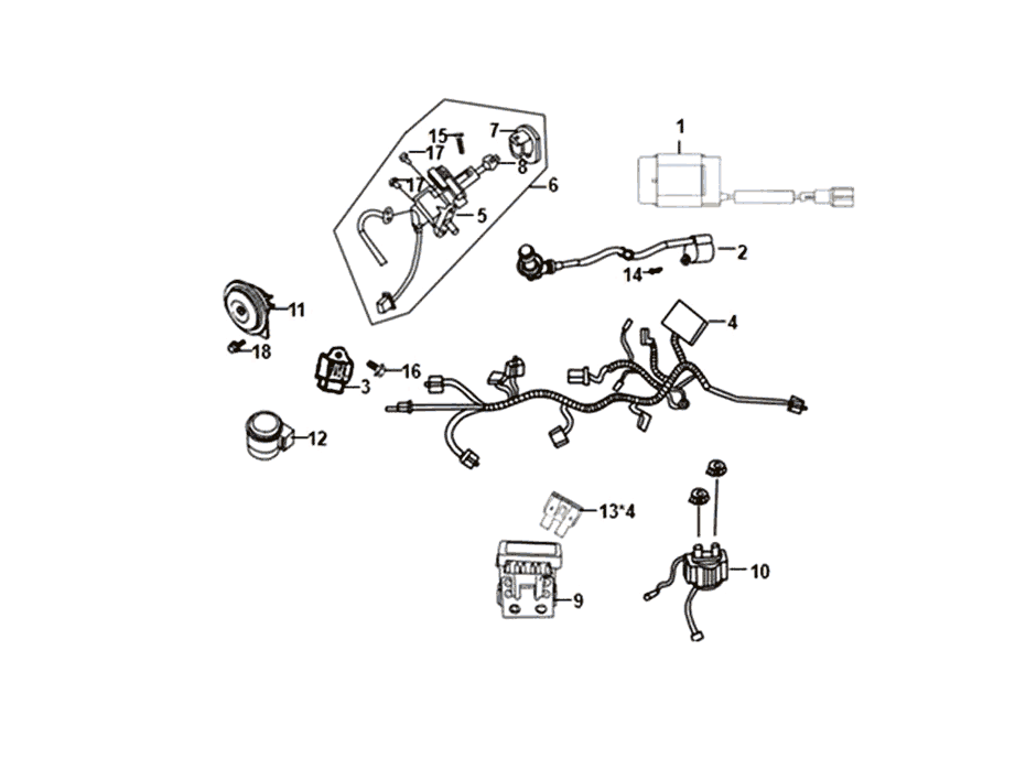 Harnais de fils Sym Jet 14