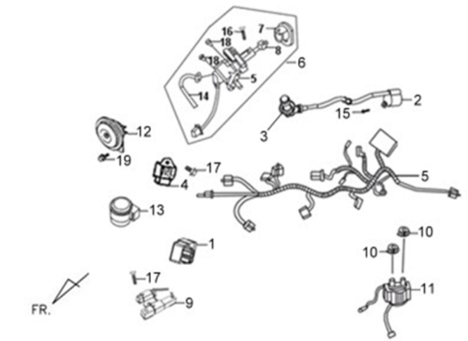Faisceau de câbles Sym X'PRO 125