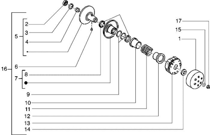 Poulie Piaggio Liberty 2 temps jusqu'à 2005