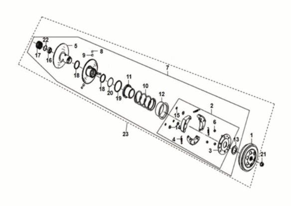Driven pulley assy Sym Crox 50 E5