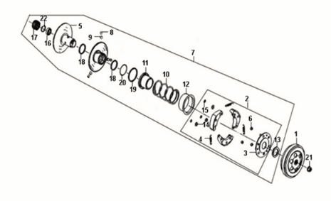 Ensemble de poulies entraînées Sym Fiddle III 50 E3