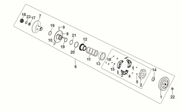 Ensemble de poulies entraînées Sym Orbit III 50 E5