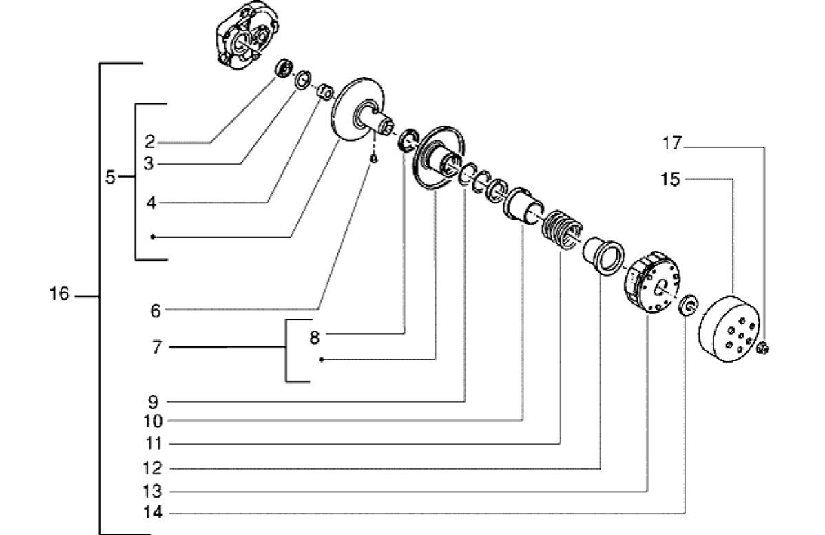 Poulie entraînée Piaggio Zip RST