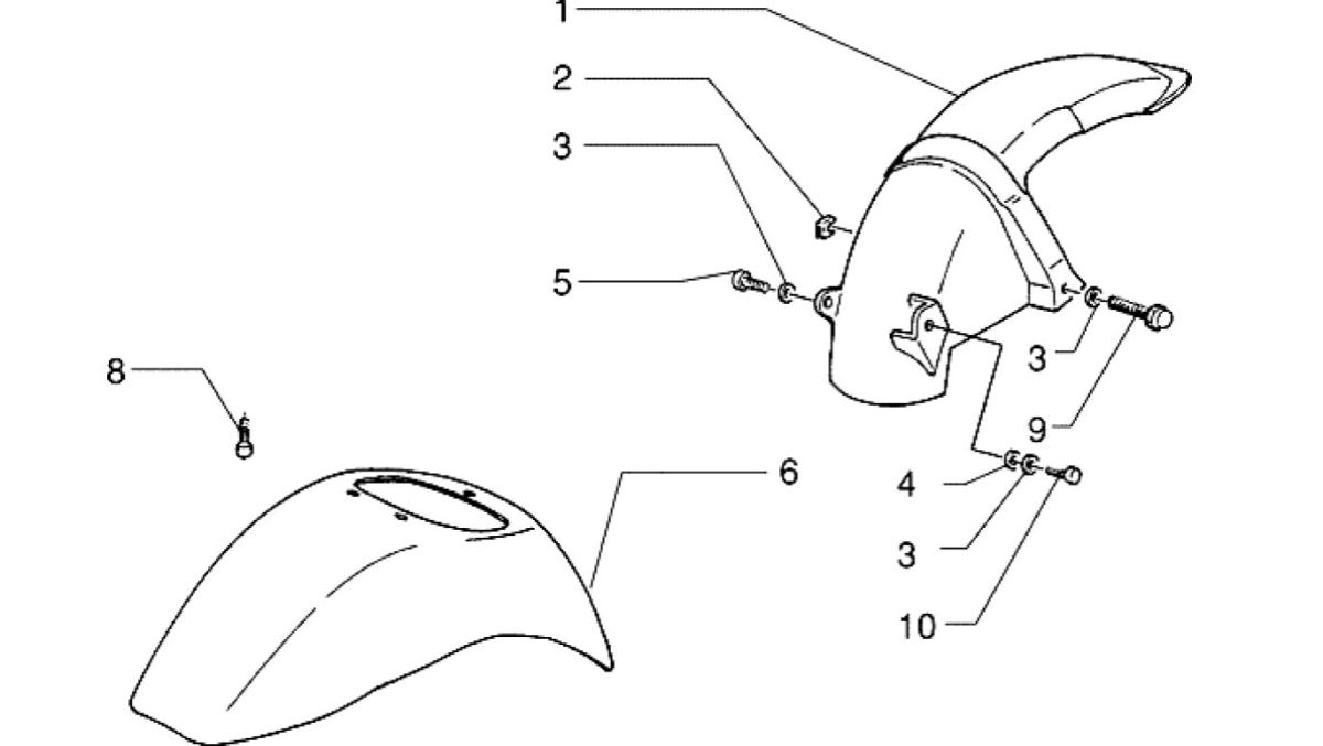 Garde-boue avant et arrière Piaggio Zip RST