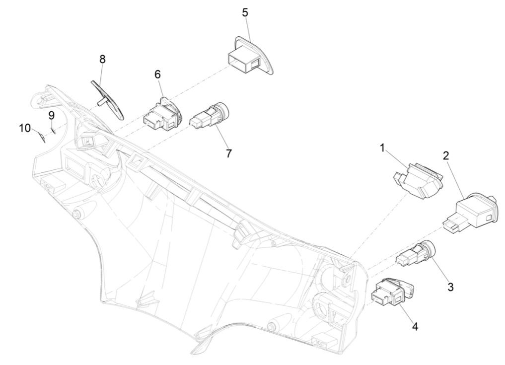 Boutons-poussoirs - interrupteurs Piaggio Liberty 125 4 temps 3V IE ABS (IGET Euro 5)