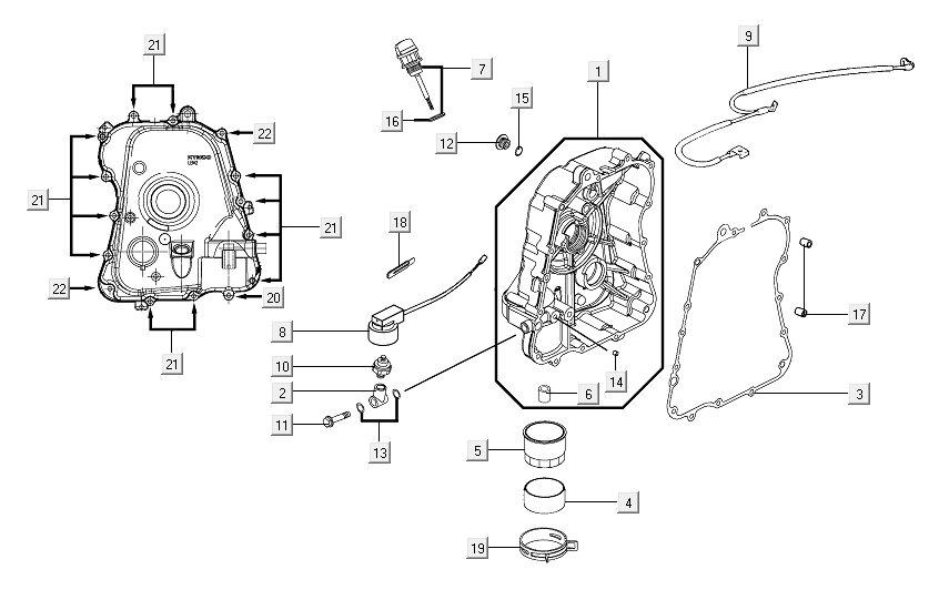 Carter d'huile droit Kymco Xciting 500R EVO