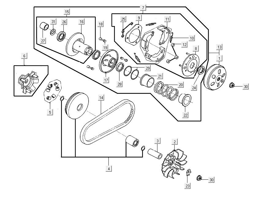 Accouplement de variateur Kymco People S150i E4