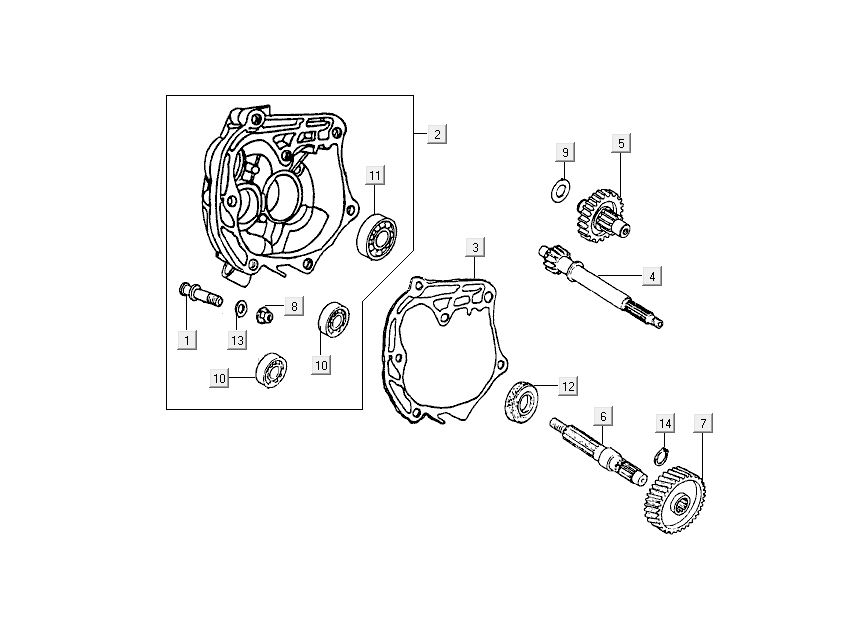 Transmission finale - carter moteur Kymco People 2 temps bleu