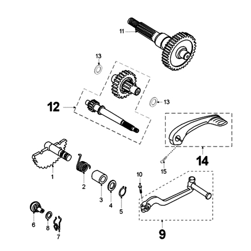 Transmission finale - Kickstart Peugeot Elyseo noir