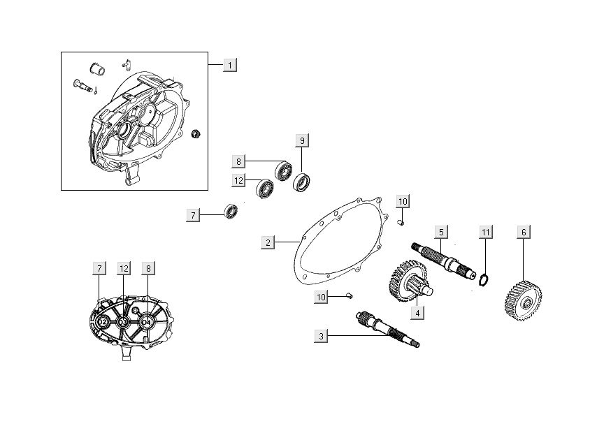 Transmission finale Kymco Super 8 Street 4 temps bleu