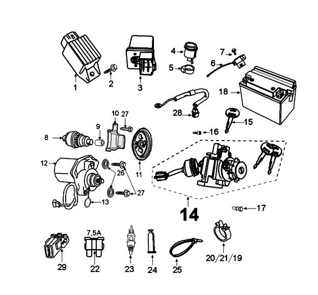 Electric equipment Peugeot Kisbee 2-takt