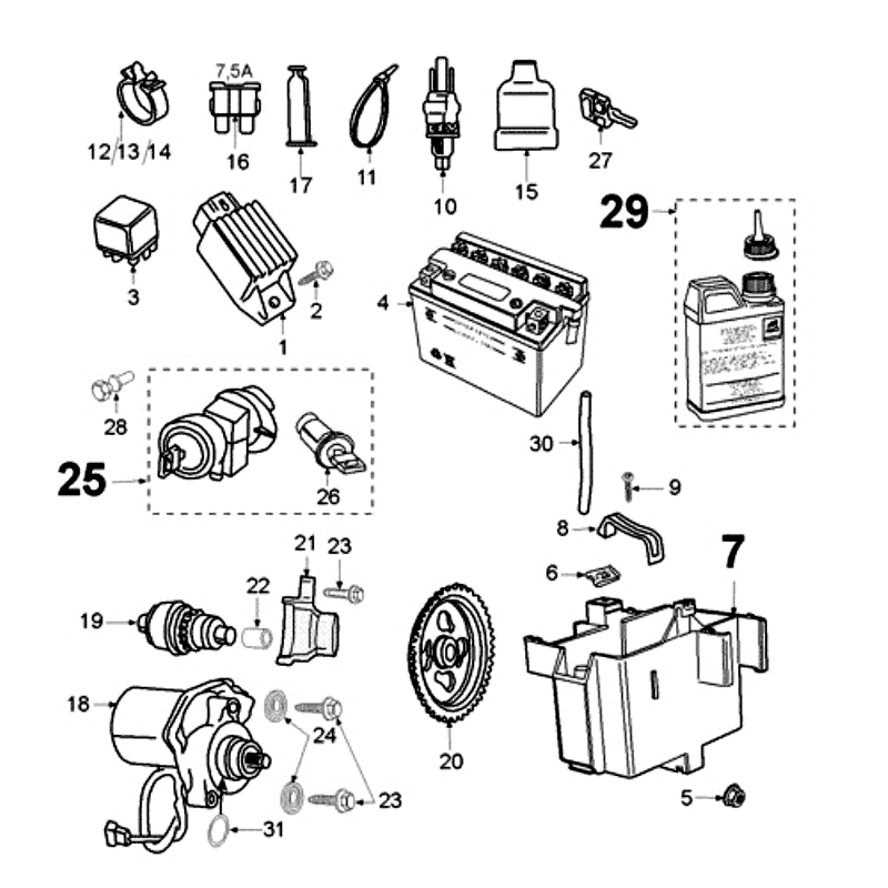Pièce électrique GKS Peugeot Ludix 12 noir