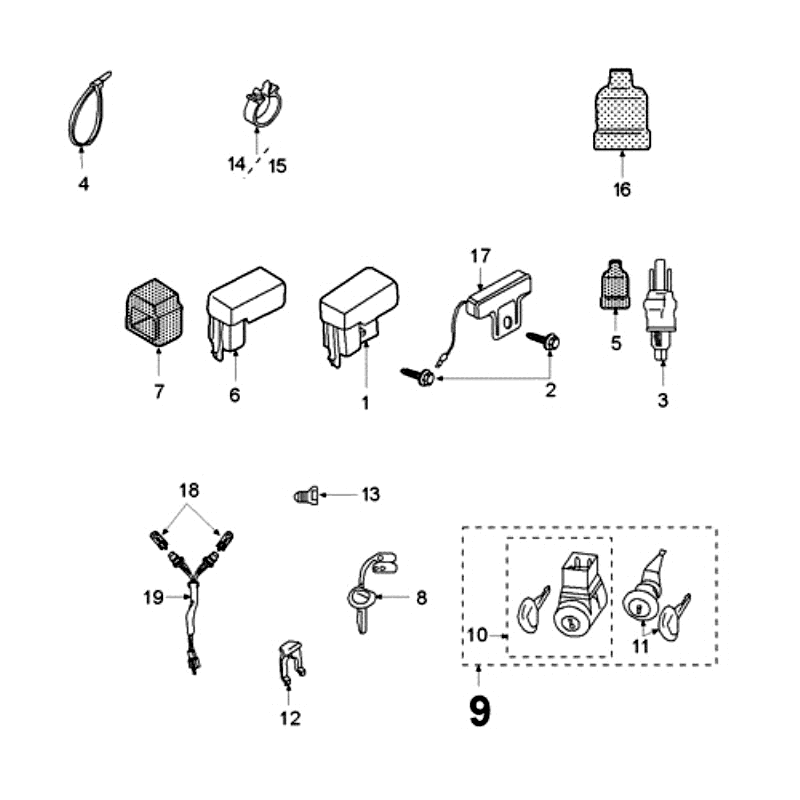 Pièce électrique Peugeot Fox réservoir d'huile rouge