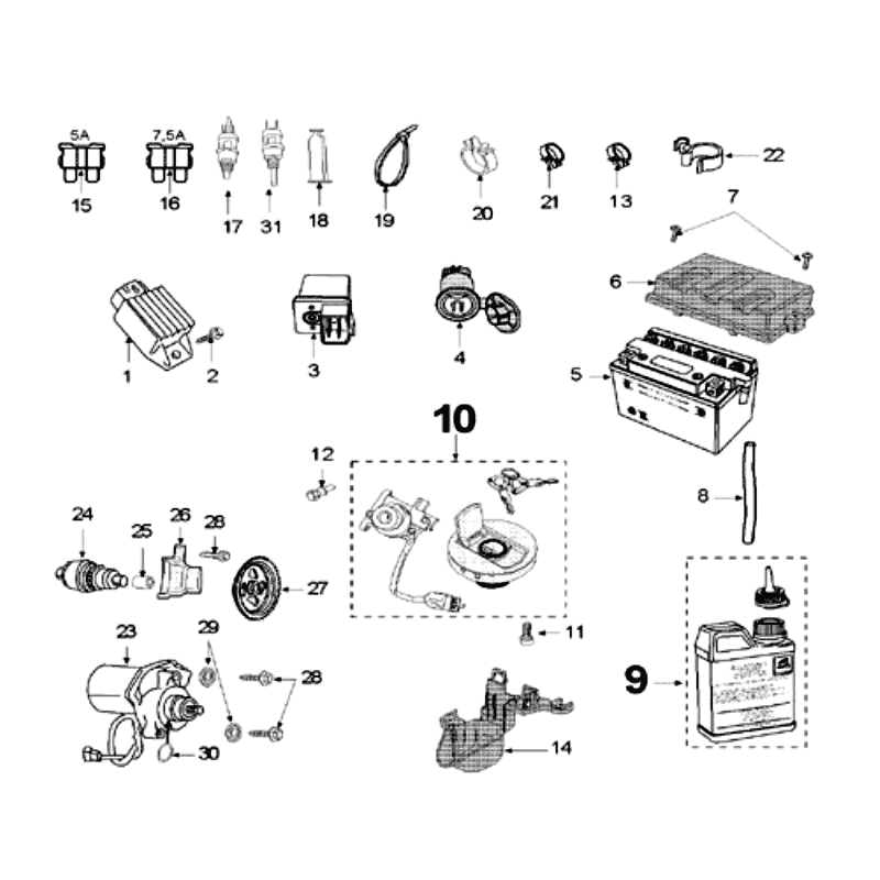 Pièce électrique Peugeot Speedfight 3 AC Bleu