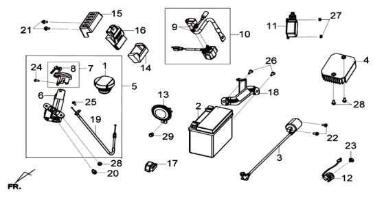 Partie électrique Sym Joymax 300I ABS E3 2014-2016