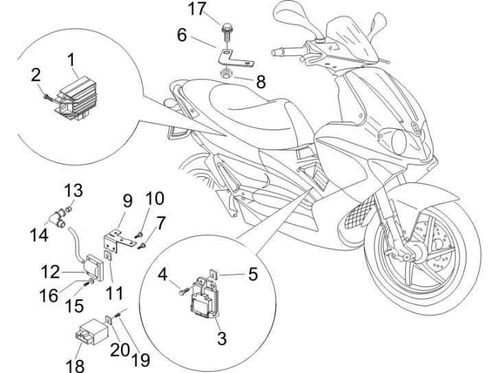 Unités de commande électriques 4 temps Gilera Runner 200cc VXR 2006